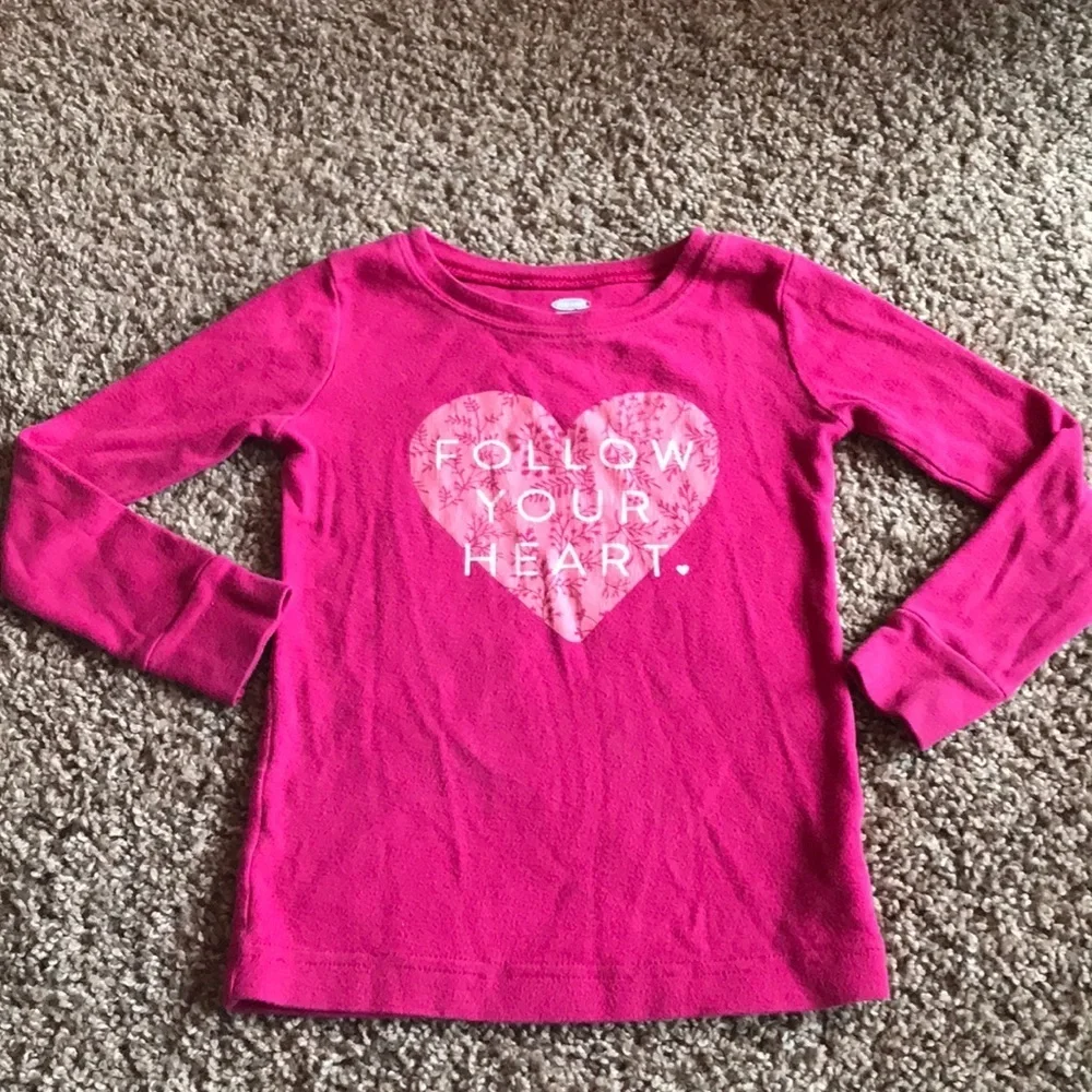 Old Navy Long Sleeve Pink Top “Follow Your Heart”
